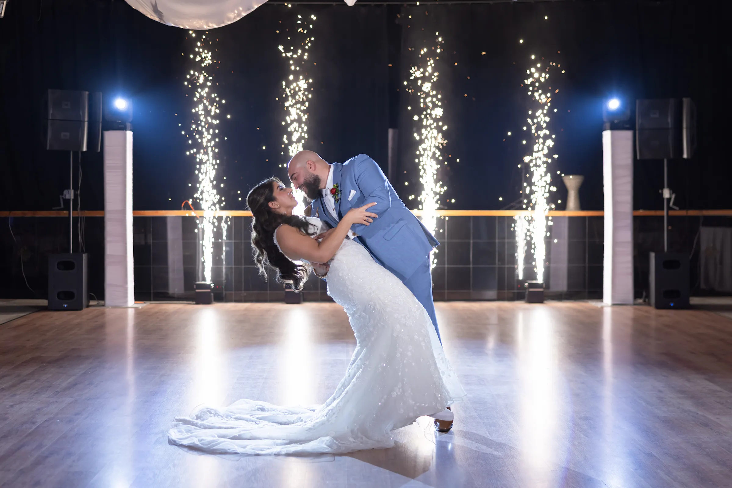 Bride and groom dancing at The Palace Center