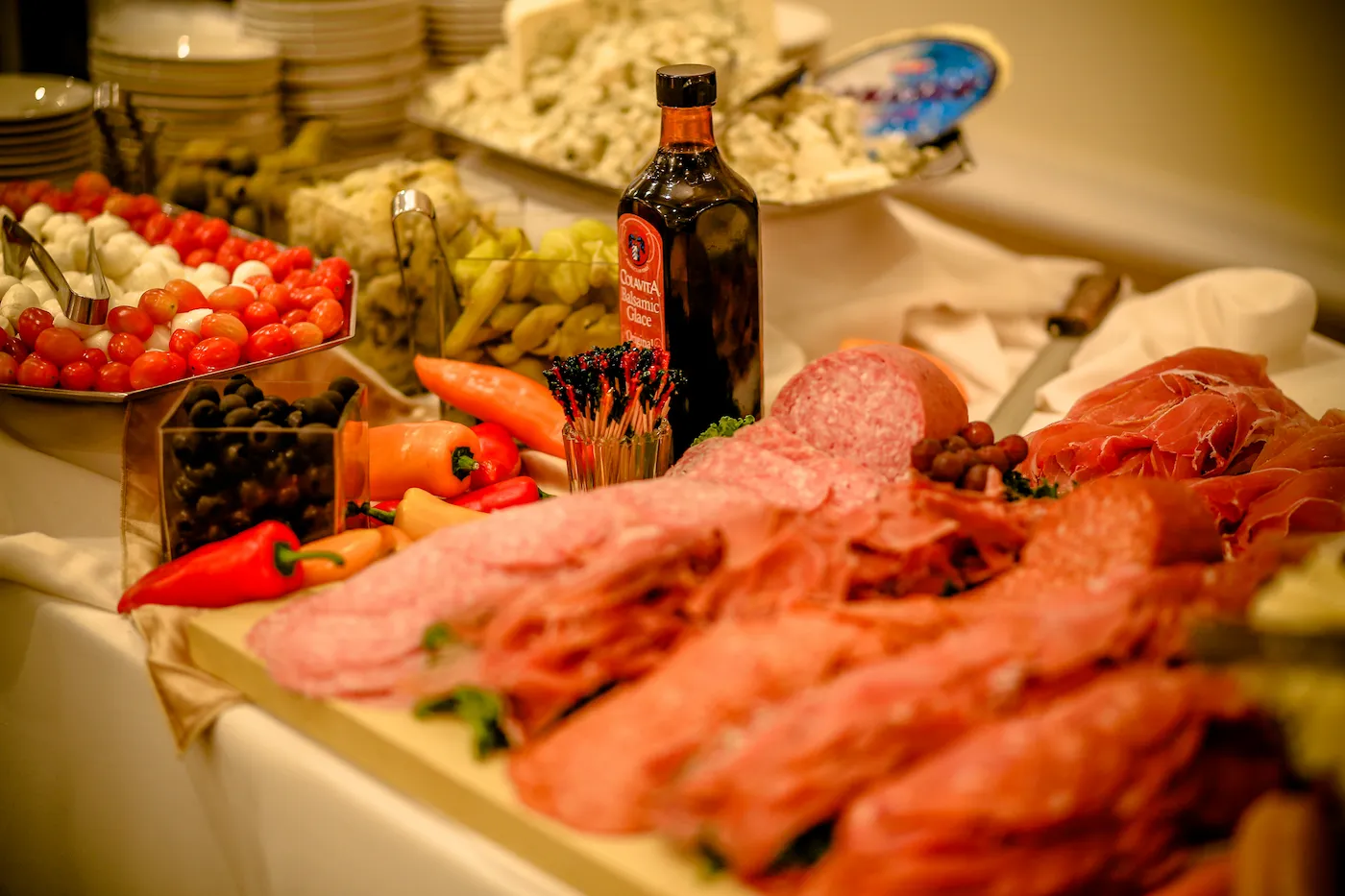 A charcuterie and cheese display prepared by The Palace Center kitchen